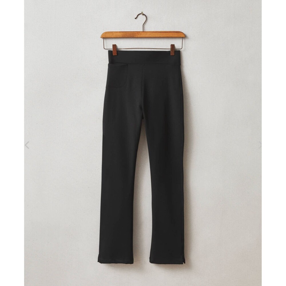 American Giant Ponte Pants Womens 0 Black Kick Flare Pull On Office Casual NWT